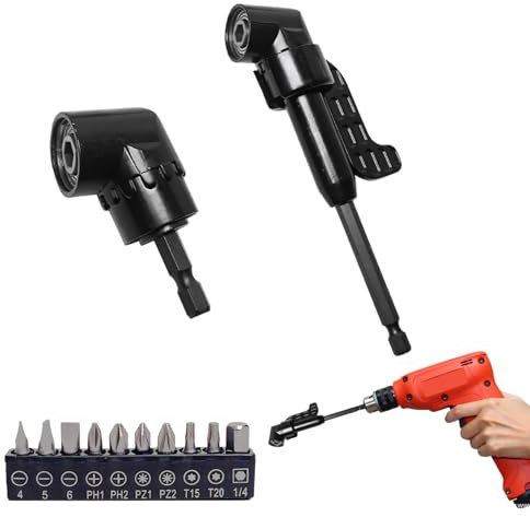 105° Winkel-Schraubendreher-Zubehöradapter, mit 1/4-Zoll-Sechskantschaft, winkelschrauber, flexibler Winkel-Zubehör für Akkuschraubendreher - Ideal für Bauarbeiter und Garagearbeiten