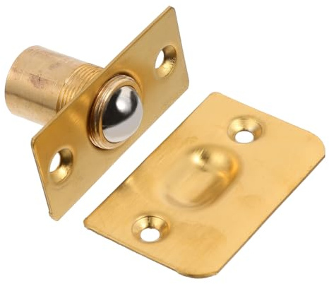 HONITANO Loquets pour Porte Coulissante en Acier Inoxydable Or, Construction Solide Ressorts Robustes, Butées de Porte Résistantes la Rouille, Lot de 2 Pièces pour Meubles