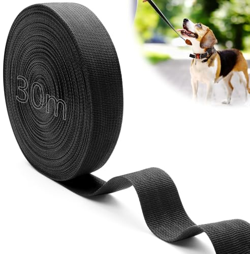 Mbsomnus Gurtband 50mm Polypropylen Nylonband 30M Gurtbänder Schwarz | Gurtband Baumwolle, 50mm Breites Band, Wasserresistent, Taschengurte zum Nähen, Ripsband, für DIY, Schneiden, Nähen, Rucksack