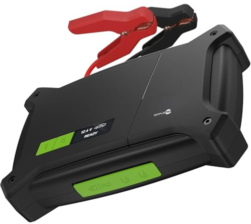SIMPLETEK - Jump Starter 2000A 16000mAh - Tragbarer Notfall-Starter | Benzinmotoren bis 8L und Dieselmotoren bis 6L | Kabel im Lieferumfang enthalten
