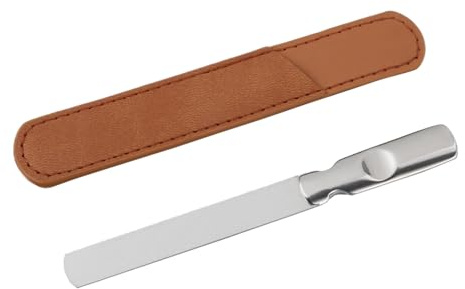 HONITANO Uñas de Acero Inoxidable con Estuche de Cuero Archivo de Manicura para Uñas de Manos y Pies de Portátil y Ergonómico