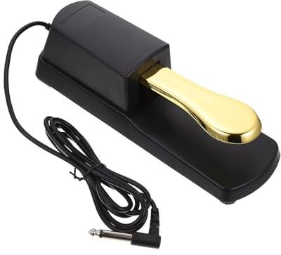 Robustes Elektronisches Keyboard Sustain Pedal für Synthesizer Gold | Rutschfestes Design, Abs und Stahl, für Anfänger und Spieler, Mehrzweck Einsatz