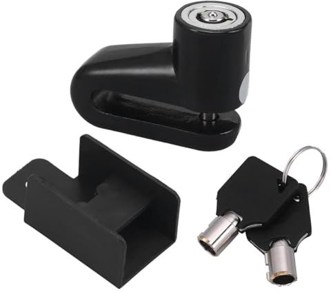 Mikinona Candado para Moto Bloqueo Disco Freno Antirrobo Alta Resistencia Metal Negro para Motocicleta y Scooter Seguridad Sencilla