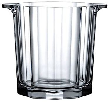 Accueil Seau à glace en verre cristal de 1,6 L vin transparent Baignoire boisson ronde Bouteille bière Refroidisseur Champagne Bin for fête, bar, maison Bar