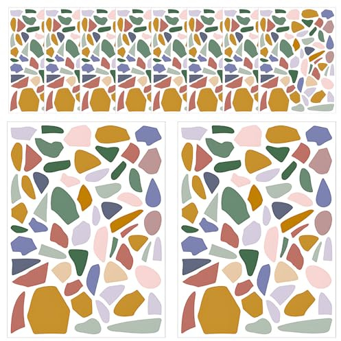 UMCHU 10 Hojas Calcomanías Coloridas de Lunares, para Muebles, Dormitorio | Papel, impermeable, estilo terrazo, adhesivo resistente, desprendible, apto para la decoración de paredes o manualidades