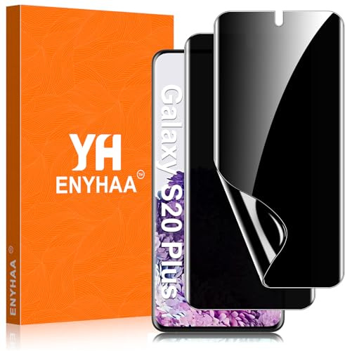 ENYHAA Privacy TPU Schutzfolie für Samsung Galaxy S20 Plus, mit Selbstheilungseffekt, unterstützt Fingerabdruck- und Gesichtserkennung, kompatibel mit Schutzhüllen [2 Stück]