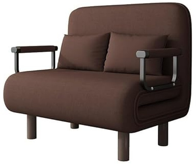 Modern Blå 4-i-1 Kontinersoffa Med 6-Ställs Justerbart Ryggstöd, Trippelvikbar Memory Foam-Soffa & Chaise Longue, Avtagbar & Tvättbar Överdrag För Hemmakontor & Vardagsrum(Brown,80x190)