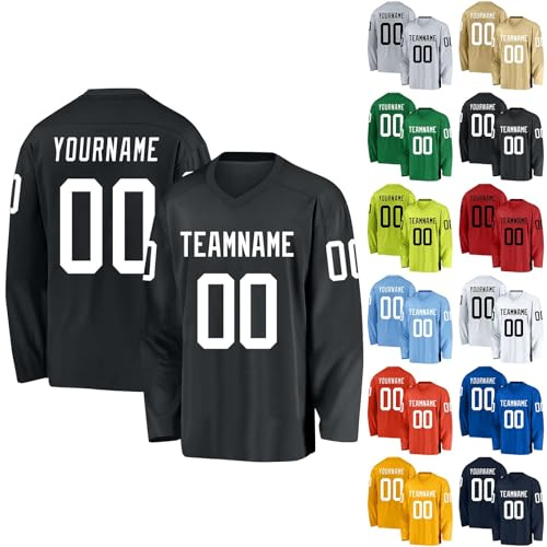 Generico Maglie da Hockey Personalizzate,Maglie da Hockey Vergini Personalizzabili con Squadra/Numero/Nome Personale,Maglie da Hockey Personalizzate per Uomo, Donna, Adolescente e Bambino