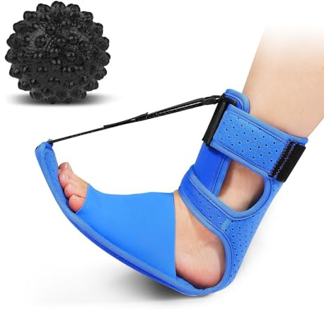 LuminaVerde Bandage de fasciite Plantaire, attelle de Nuit pour fasciite Plantaire, Bandage Ajustable pour fasciite Plantaire et Fascia Plantaire Bleu