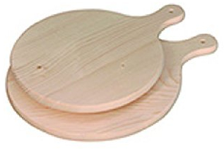 Tagliere da cucina, con manico, per polenta e salumi, in legno, misura grande cm 35