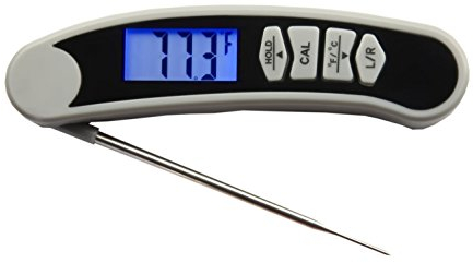 AMTAST 2-Wege-Lebensmittelthermometer mit sofortiger Ablesung, digitales faltbares Thermoelement, Grillthermometer mit Linkshänder-Funktion für BBQ/Grill/Kochen, schnelle Ablesung