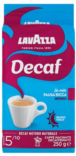 5x LAVAZZA DEK Intenso Entkoffeiniert Kaffee 250g gemahlen Italienisch Espresso