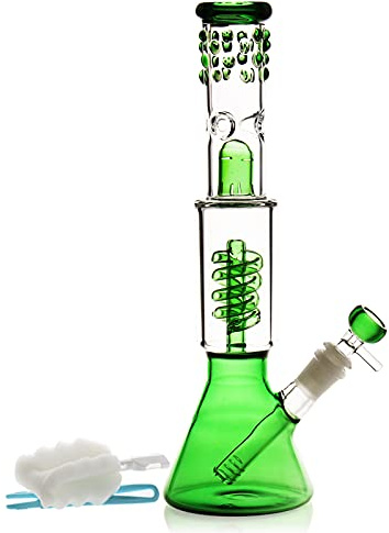 Glasbong, Bong-Pfeife, Wasserbongs zum Rauchen, Bong-Schüssel, 14,5 mm, Höhe 32 cm, 520 g, Recycling-Tornado-Filter-Glas, Wasserbong, Shisahs, Öl-Rigg, Bongs, Reinigungsbürste, 1 Stück, glas, 1