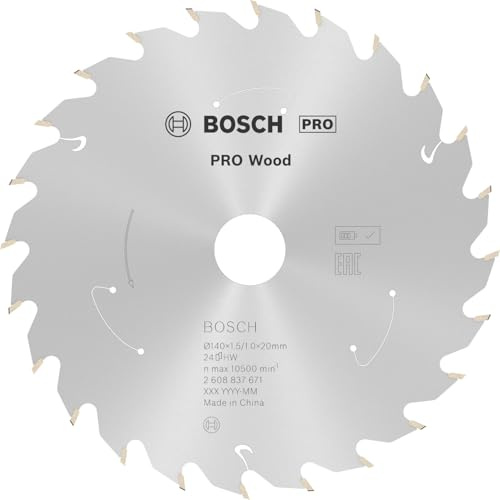 Bosch Professional cirkelsågblad Standard for Wood (trä, 140 x 20 x 1,5 mm, 24 kuggar, tillbehör batteri cirkelsåg)