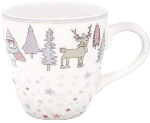 GreenGate - Tasse, Kindertasse, Weihnachtstasse - Forrest - Lavender - Steingut - 8 x 8 x 11 cm