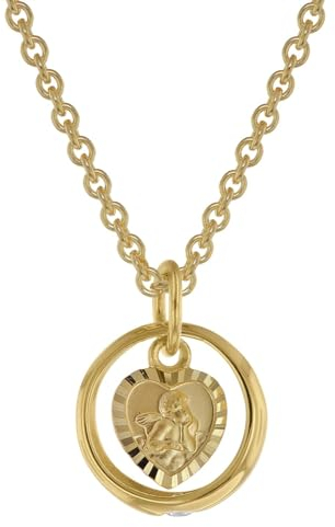 trendor Taufring mit Engelherz Gold 333 an goldplattierter Silberkette 39455-40 40 cm