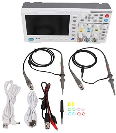 Oscilloscopio, Oscilloscopio Digitale LCD 1014D Generatore di Segnale Oscilloscopio Portatile 100 MHz a 2 Canali