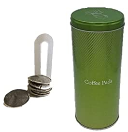 James Premium Aufbewahrungsdose, für Kaffeepads, Kaffeedose aus Metall, Höhe ca: 178 mm, Durchmesser: ca. 78 mm