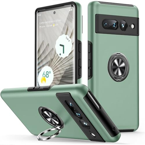 KOVASIA für Google Pixel 7 Pro Hülle mit Ständer, Handyhülle für Google Pixel 7 Pro Unterstützung Magnetische Autohalterung, Stoßfest Schutzhülle Kratzfest Bumper Hülle für Pixel 7 Pro, Grün