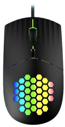 Souris de jeu ergonomique de type C avec lumières colorées réglables 1600 DPI pour PC Windows, ordinateur portable et autres appareils USB de type C, souris de jeu filaire USB C, souris de jeu
