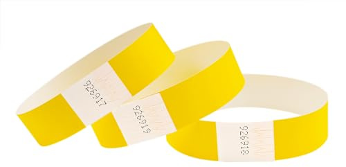 CINTAPUNTO Einlassbändchen Papier Yellow, Eintrittsbänder 100 Stück | Einlassbänder - Festival Armbänder - Party Bändchen Einlass Eintritt - eintrittsbändchen - Bänder Club - Wristband