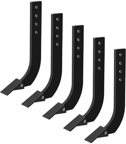OUKIDR Box Blade Shank, 16 Ripper Shank, Heavy Duty 4 Holes Scarifier Shank with Removable Tapered Teeth and Pins, Adjustable Shanks Assembly for Replacement, Plowing, Digging, Black