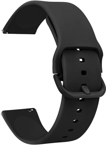 20mm 22mm Silicone Watch Strap for Women Men, Quick Release Replacement Strap with Stainless Steel Buckle Sport Watchbands Wrist Straps, smart watch wristband (22mm, Black)