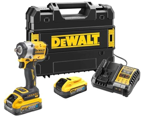 DEWALT - Schlagschrauber, 1/2 Zoll, 18 V, XR BRUSHLESS + 2 Akkus + Ladegerät + Koffer T-STAK – Dewalt – DCF921H2T-QW
