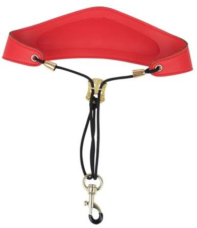 Roter Saxophon Schultergurt aus Pu und Eisen mit Polsterung | Verstellbares Design, Leichte Ausführung, Tragfähigkeit, Praktisches Zubehör für Musiker