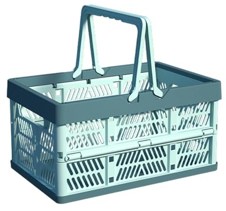 Cesta de picnic plegable,Cesta de compras plegable | Cesta de almacenamiento para la colada con asas,Cesta de comestibles para viajes, dormitorio, baño, camping, almacenamiento de alimentos, aperitivo