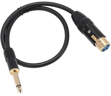 ciciglow XLR-Buchse auf 6,35 Mm Mono-Stecker, Kabel mit Sauerstofffreiem Kupferkern, Langlebig, 50 Cm Länge, 6,35 Mm Mono-Klinken-Mikrofonkabel, Mehrzweck-Gehäuse aus Zinklegierung für