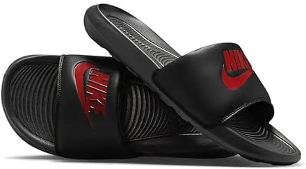NIKE Victori One Men's Sliders Flip Flops Sandals Beach Pool Shoes CN9675 (Black/University Red 004) UK 9 (EU 44)