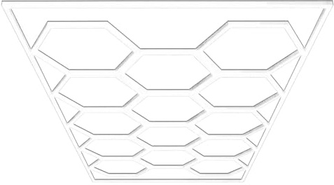 Barberpub Hexagon LED Garage Light, 68970LM 6500K Hexagon LED Beleuchtung für Werkstatt, Friseursalon, 14 Grid, nicht dimmbar