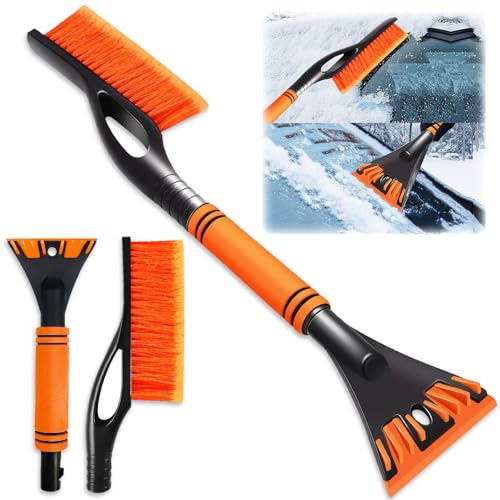 Axinyijia Raschiaghiaccio per Auto con Scopa Raschietto Ghiaccio Auto Pulisci Parabrezza Auto Spazzola da Neve per Auto SUV Camion (Colore Arancione)