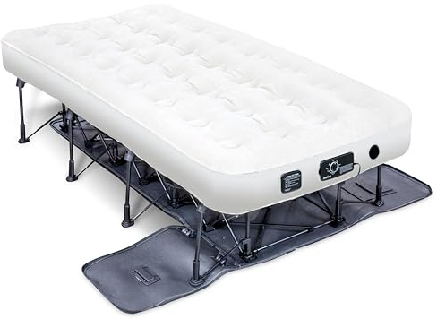 Ivation Colchón Hinchable EZ-Bed (Individual) con Marco y maletín con Ruedas, Cama Inflable con Apagado automático, Superficie cómoda, Ideal para Invitados, Viajes, Vacaciones, Camping.