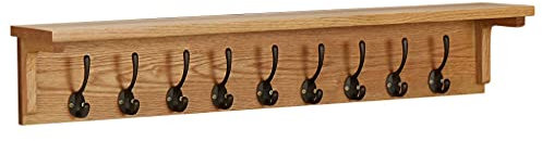 WKIEQACO Haus & Garten, Möbelgarderobe, 90 x 16 x 16 cm, Eichenholz massiv