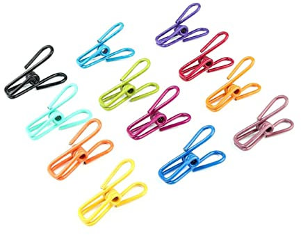FUNNETOYU 40 Piezas Pinzas para Ropa De Acero Revestimiento De PVC De Colores Pinzas para Toallas y Tendedero para Tendedero