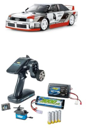 TAMIYA 58744 1:10 RC Audi 90 Quattro Racing TT-02 Bundle Komplettset Pro - ferngesteuertes Auto, Fahrzeug, Modellbau, Zusammenbauen, Hobby, RC Bausatz