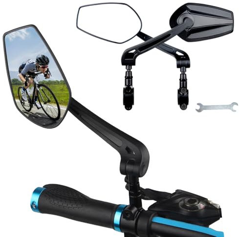 QQLADY 2 Piezas Espejo Retrovisor para Bicicleta para Orbea Carpe 10 2022, Espejo Ajustable 360° con Gran Angular, para MTB, Bicicleta de Carretera, Urbana y Eléctrica