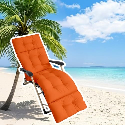 Outdoor Lounge Stuhlkissen, rutschfeste Terrassenkissen mit Rückenstütze für Pool, Strand, Garten, wasserdicht, bequem und stilvoll (Orange)
