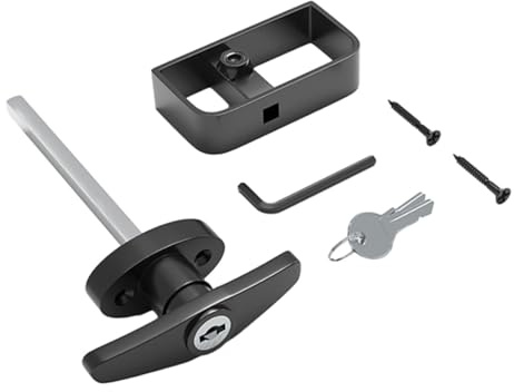 SUPVOX Verrou de Porte Coulissante avec Serrure Ensemble Poignée et Serrure de Grange Verrou de Porte de Garage avec Clés Installation Facile sans Outils