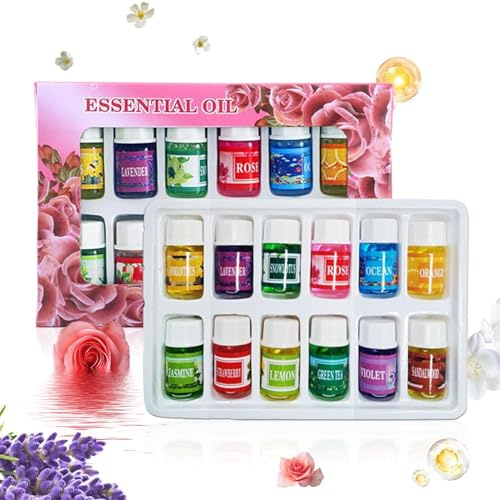 Diffusor Öle | 12 Duftöl Mischungen Im Set - Langanhaltend Natürlicher Raumduft Bei Stress, Schlaf & Meditation