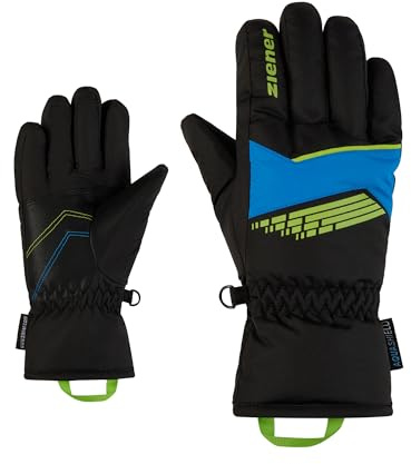 Ziener LAVIVI-Z - Guanti da sci per bambini, impermeabili, antivento, neri, 3,5