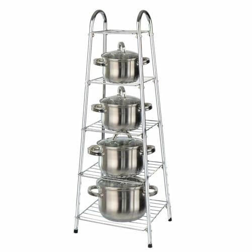 RILOOP 5 Tier Kitchen Pan Stand Pot Saucepan Storage Organise Unit Rack Holder