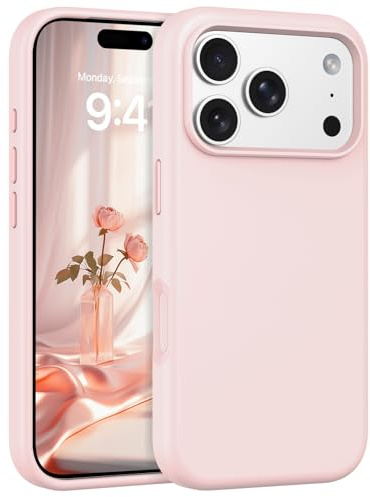 YINLAI for iPhone 17 Pro Max Case Premium Liquid Silicone Protective Pink | Trendy with [Metal Buttons], Military-Grade Shockproof Protection with a Slim Soft-Touch Lining Durable Phone Cover