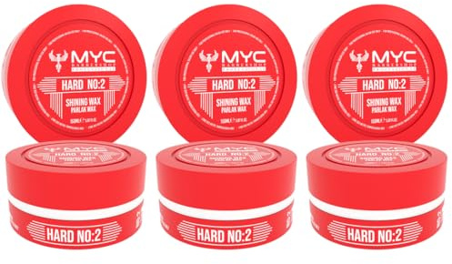 MYC BARBERSHOP – Hard No:2 Haarwachs/Hair Wax 150 ml – Starker Halt & Glanz/Strong Hold & Shine – Styling Wax für Männer/for Men – Professionelle Salonqualität (150 g (3'er pack))