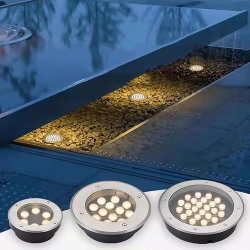 GUODDM Éclairage LED Encastrable pour Extérieur - Projecteur LED, Lampe De Sol Encastrable 12V pour Extérieur, Étanche IP66, Éclairage De Jardin Basse Tension À LED(Yellow,18w)