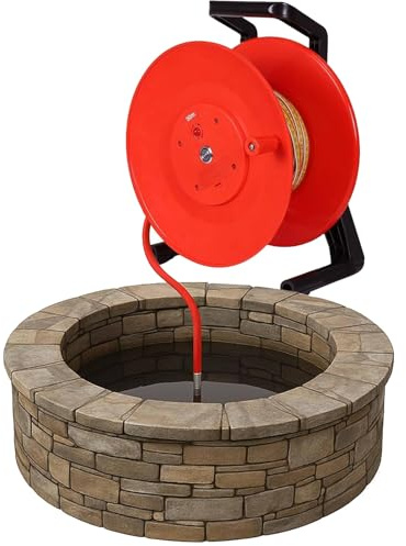 Pnpaea Indicateur De Niveau d'eau De Puits Profond Portable, Jauge De Profondeur d'eau De Puits avec Sonde en Acier Inoxydable, Voyant Lumineux, Affichage De CrêTe 10m(32.8ft)