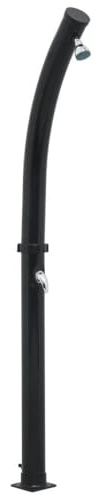 Douche solaire noire 214 cm 20 l pour jardin et piscine avec régulateur de température et chauffage solaire économe en énergie