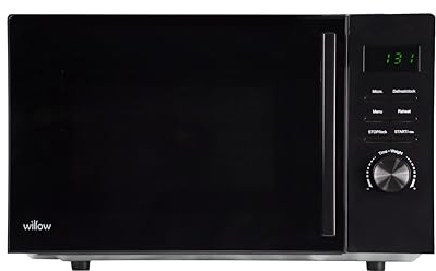 Willow WM23DB 800W 23L Microwave with Defrost Function, LED Interior Light, 5 Power Levels - Black